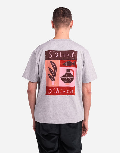 T-shirt ample Soleil d'hiver gris chiné