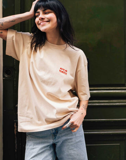 T-shirt ample Tempête crème