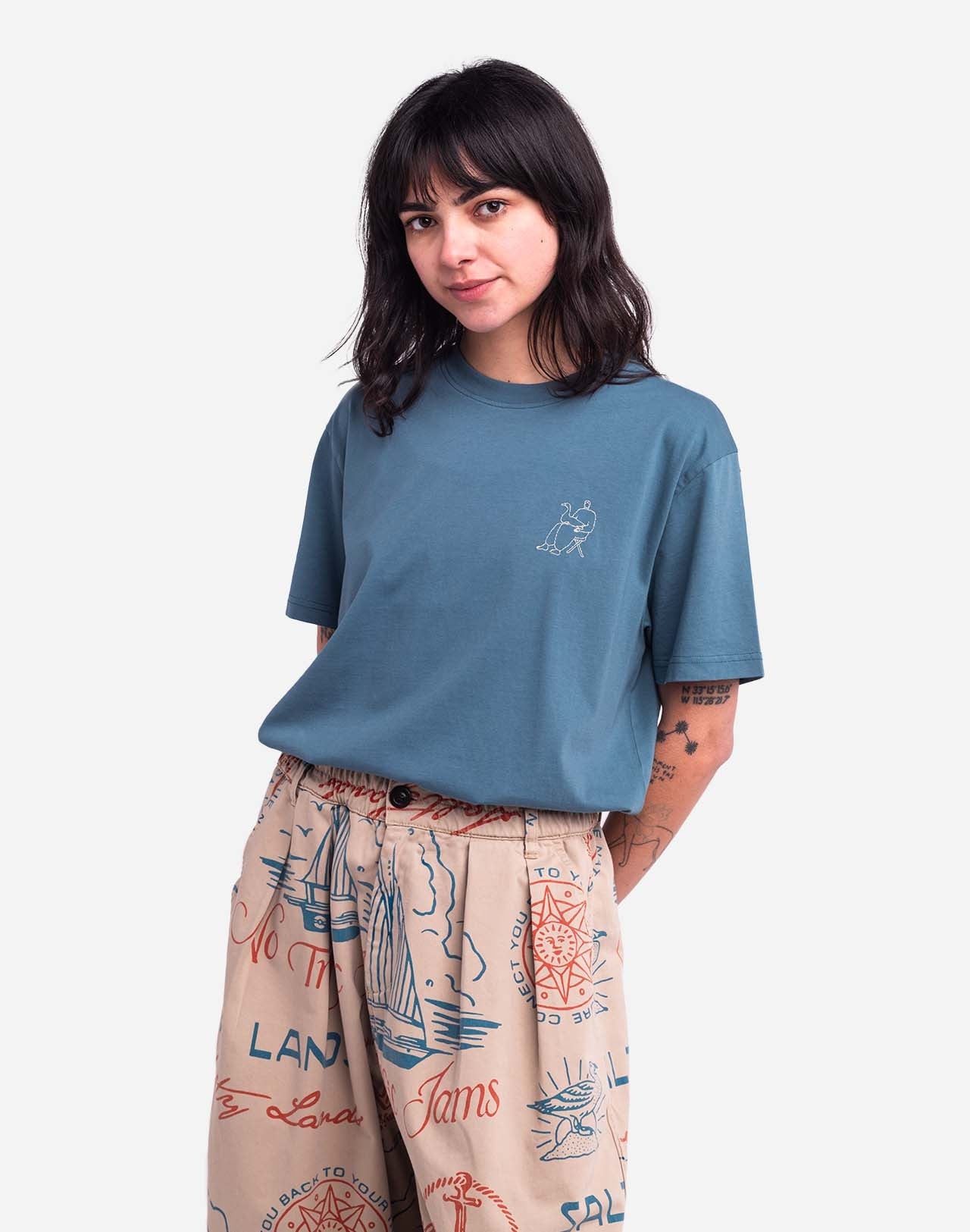 T-shirt Goose bleu acier