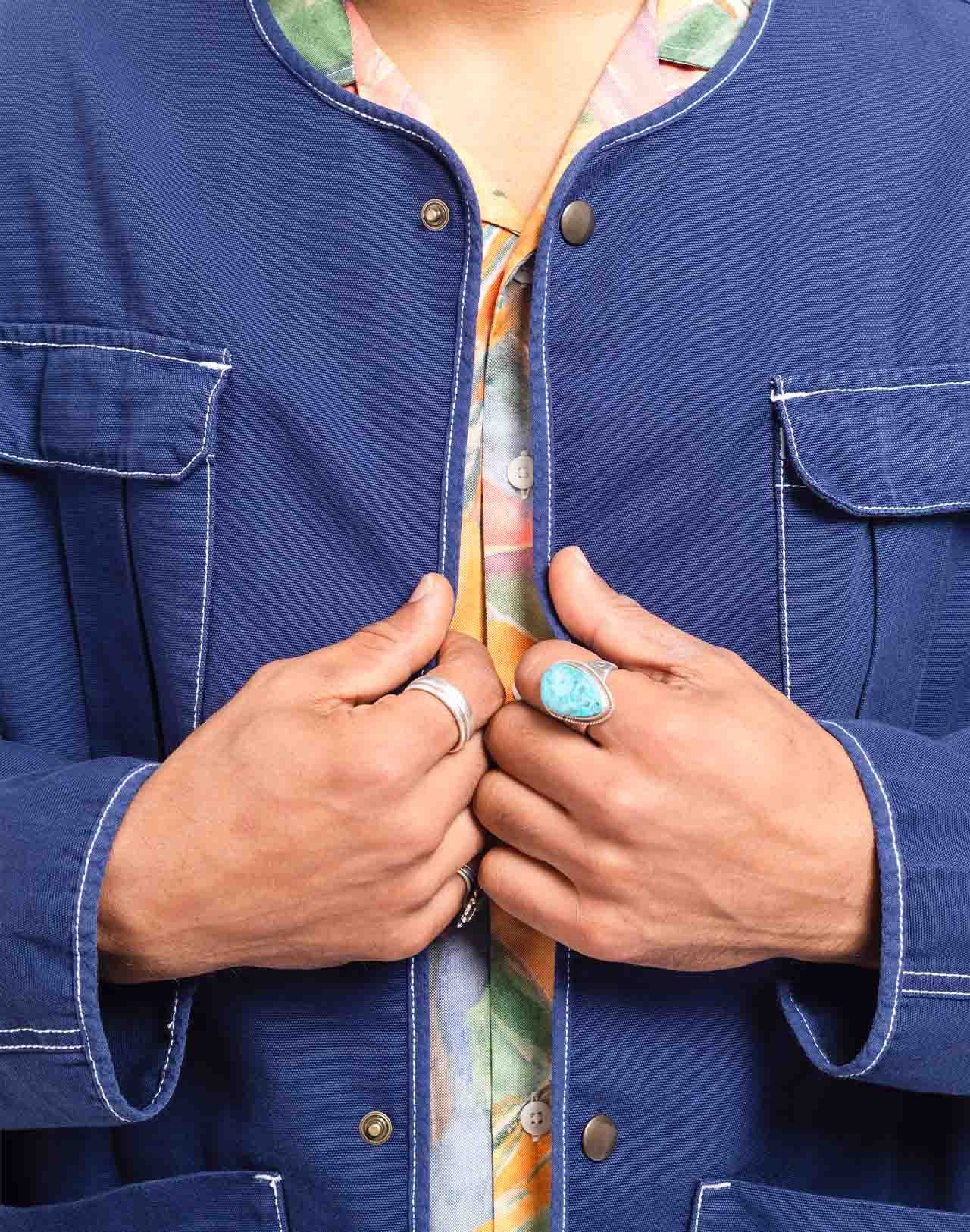 Veste Hiro Paint bleu outremer