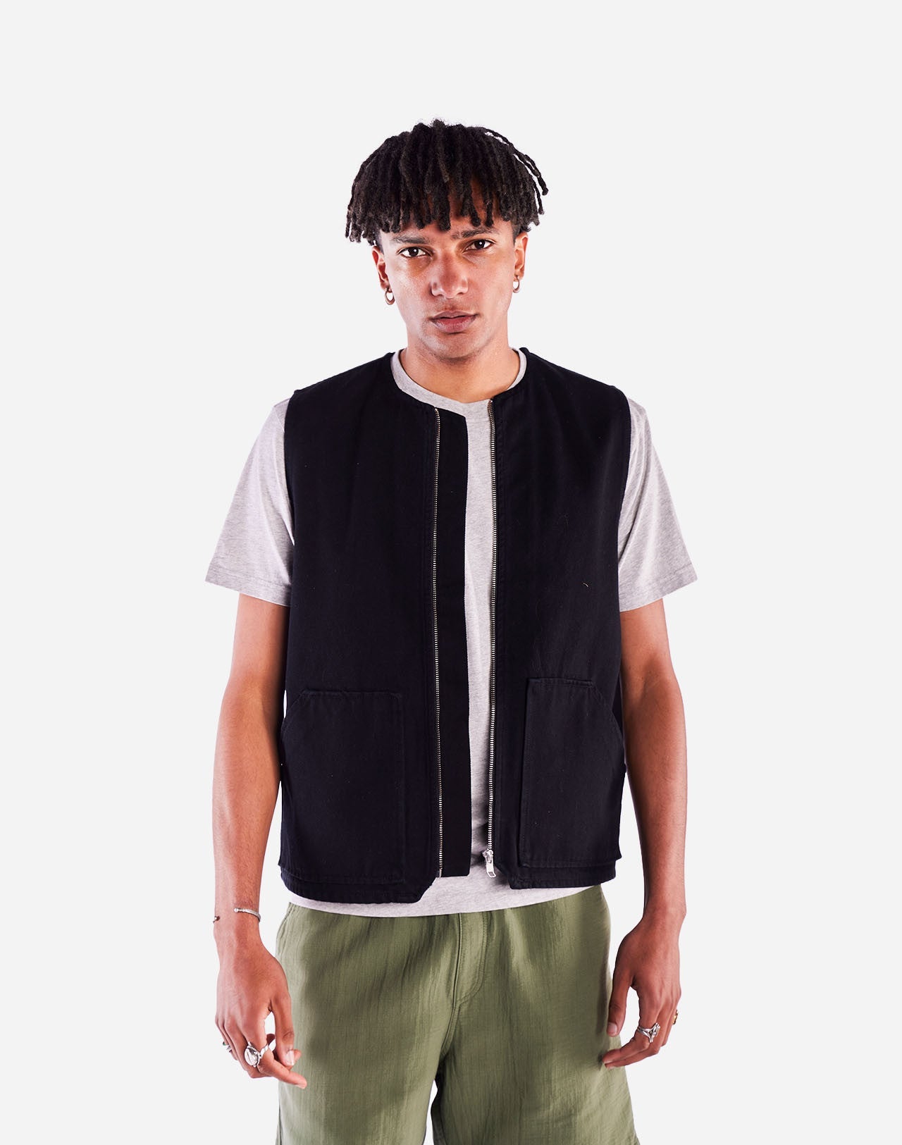Veste sans manches Tapiya denim noir